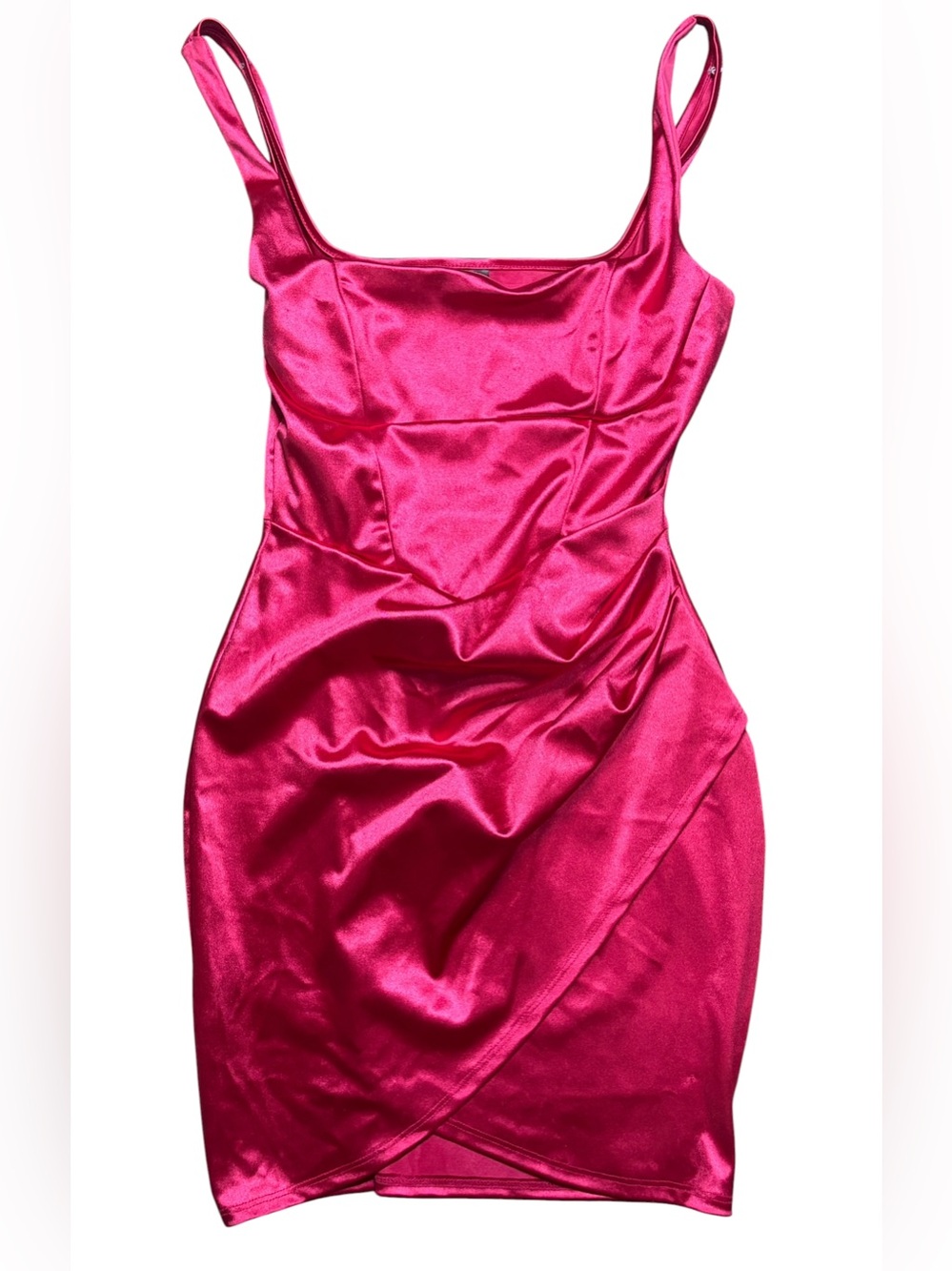 Windsor Fuchsia Hot Pink Satin Mini Dress Barbiecore Y2K